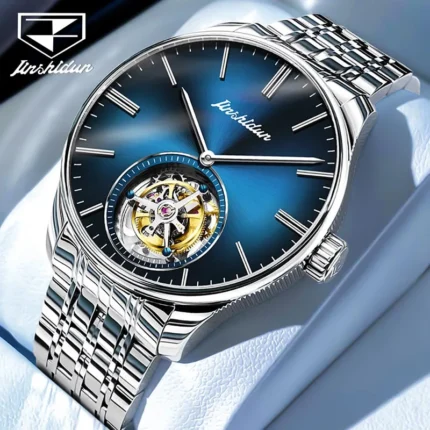 JSDUN Imported Movement Mechanical Watch Luxury Sapphire Glass Tourbillon Watch For Men Stainless Steel Watches 30M Waterproof
